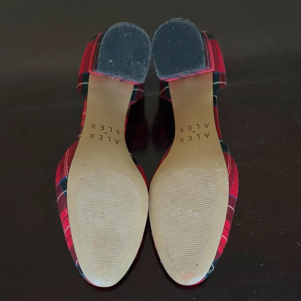 Alex + Alex Tartan Plaid Block Heels - Size 10 - Picture 3 of 5